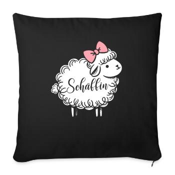 Chef Chefin Schaf Geschenk Schäfin Spruch - Sofakissenbezug 45 x 45 cm - Schwarz - Vorne