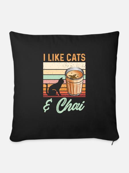 Chai Tee Masala Chai - Sofakissenbezug 45 x 45 cm - Schwarz