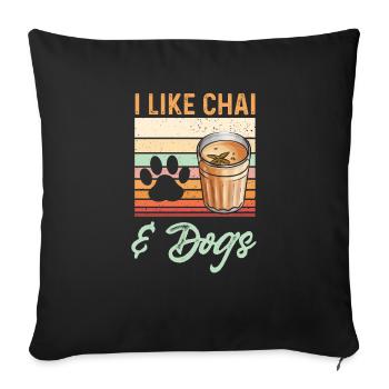 Chai Tee Masala Chai - Sofakissenbezug 45 x 45 cm - Schwarz - Vorne