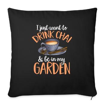 Chai Tee Masala Chai - Sofakissenbezug 45 x 45 cm - Schwarz - Vorne
