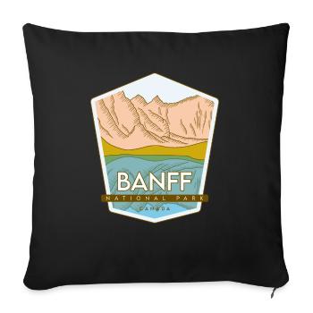 Parc national Banff - Canada - Housse de coussin décorative 45 x 45 cm - noir - Devant