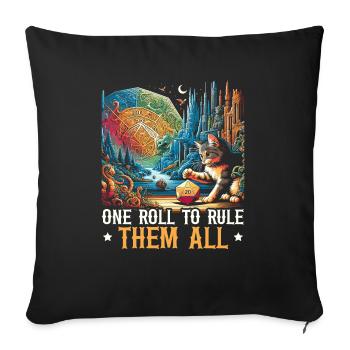 Jeu de rôle RPG Maître du jeu vidéo Gamer - Housse de coussin décorative 45 x 45 cm - noir - Devant