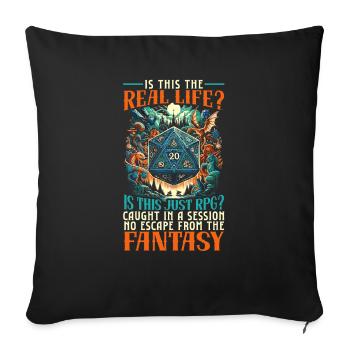 Role Playing Game RPG Master Video Game Gamer - Sofa pillowcase 17,3'' x 17,3'' (45 x 45 cm) - black - Front