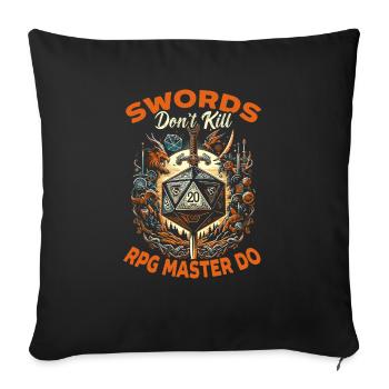 Role Playing Game RPG Master Video Game Gamer - Sofa pillowcase 17,3'' x 17,3'' (45 x 45 cm) - black - Front