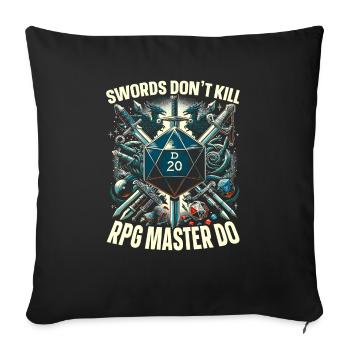 Role Playing Game RPG Master Video Game Gamer - Sofa pillowcase 17,3'' x 17,3'' (45 x 45 cm) - black - Front