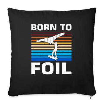Wingsurfing Foil Wing Wing Boarding Wing Foiling - Sofa pillowcase 17,3'' x 17,3'' (45 x 45 cm) - black - Front