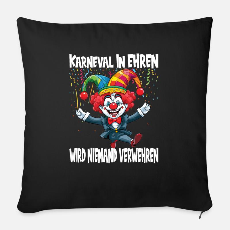 Karneval Kostüm Fasching Fastnacht - Sofakissenbezug 45 x 45 cm - Schwarz