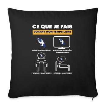 martinique drapeau durant temps libre - Housse de coussin décorative 45 x 45 cm - noir - Devant