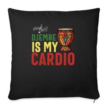 Djembe For Africa Drum Player Jembe Music Men Dad - Sofa pillowcase 17,3'' x 17,3'' (45 x 45 cm) - black - Front