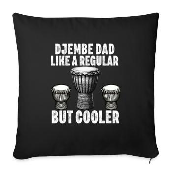 Djembé Pour L’Afrique Joueur De Tambour Jembe Musique Hommes Papa - Housse de coussin décorative 45 x 45 cm - noir - Devant