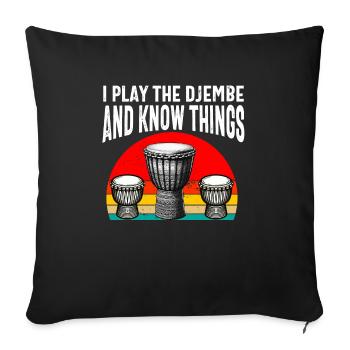 Djembé Pour L’Afrique Joueur De Tambour Jembe Musique Hommes Papa - Housse de coussin décorative 45 x 45 cm - noir - Devant