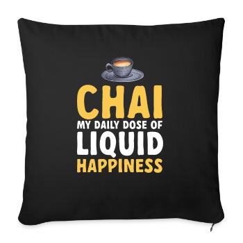 Chai Tee Masala Chai - Sofakissenbezug 45 x 45 cm - Schwarz - Vorne