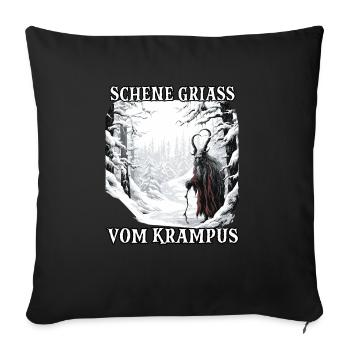 Krampus mask Krampus costume Kramperl Evil Santa - Sofa pillowcase 17,3'' x 17,3'' (45 x 45 cm) - black - Front