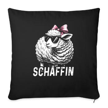 Chef Chefin Schaf Geschenk Schäfin Spruch - Sofakissenbezug 45 x 45 cm - Schwarz - Vorne