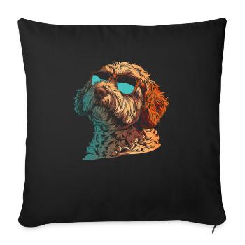 Labradoodle Doodle Dogs Mom Furry Friend - Sofa pillowcase 17,3'' x 17,3'' (45 x 45 cm) - black - Front