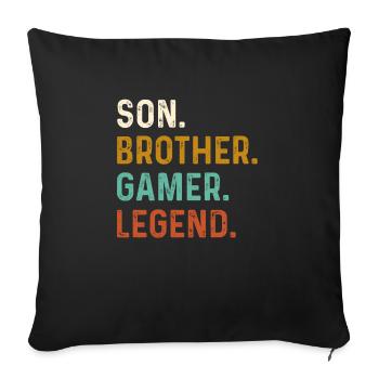 Son Brother Video Gamer Legend Gaming - Sofa pillowcase 17,3'' x 17,3'' (45 x 45 cm) - black - Front