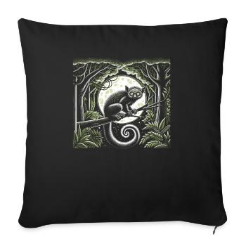 Aye Aye Gesicht Aye-aye Nachtaktives Lemurentier - Sofakissenbezug 45 x 45 cm - Schwarz - Vorne