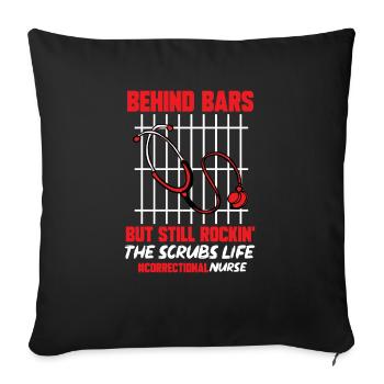 Pénitencier d’infirmières - Housse de coussin décorative 45 x 45 cm - noir - Devant