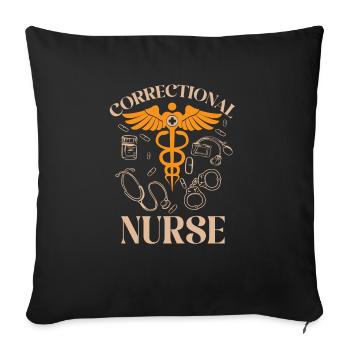 Pénitencier d’infirmières - Housse de coussin décorative 45 x 45 cm - noir - Devant