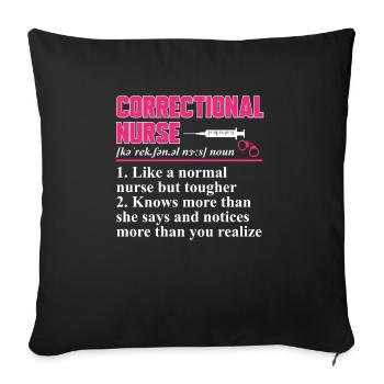 Pénitencier d’infirmières - Housse de coussin décorative 45 x 45 cm - noir - Devant