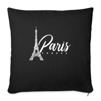 Paris, France, Tour Eiffel, Souvenir - Housse de coussin décorative 45 x 45 cm - noir - Devant