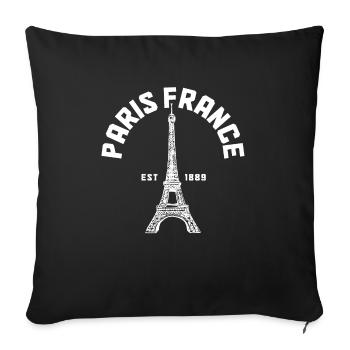 Paris, France, Tour Eiffel, Souvenir - Housse de coussin décorative 45 x 45 cm - noir - Devant