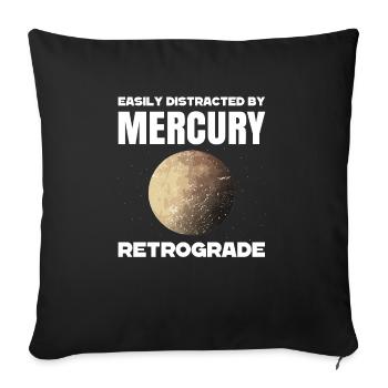 Rückläufige Planeten Merkur Rückläufig - Sofakissenbezug 45 x 45 cm - Schwarz - Vorne