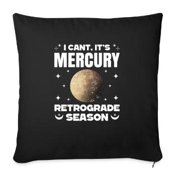 Rückläufige Planeten Merkur Rückläufig - Sofakissenbezug 45 x 45 cm - Schwarz - Vorne