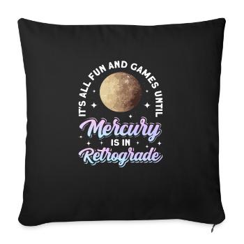 Rückläufige Planeten Merkur Rückläufig - Sofakissenbezug 45 x 45 cm - Schwarz - Vorne