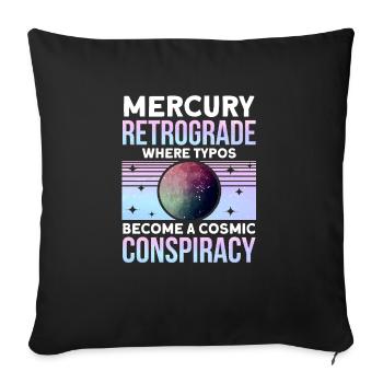 Planètes rétrogrades Mercure rétrograde - Housse de coussin décorative 45 x 45 cm - noir - Devant