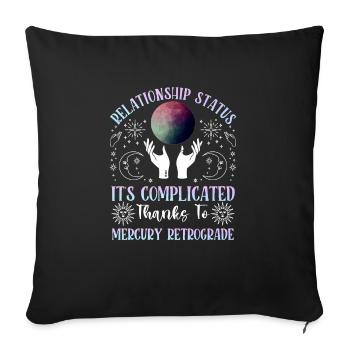 Rückläufige Planeten Merkur Rückläufig - Sofakissenbezug 45 x 45 cm - Schwarz - Vorne