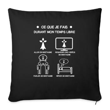 Gift Brittany Hermine Free Time Travel - Sofa pillowcase 17,3'' x 17,3'' (45 x 45 cm) - black - Front