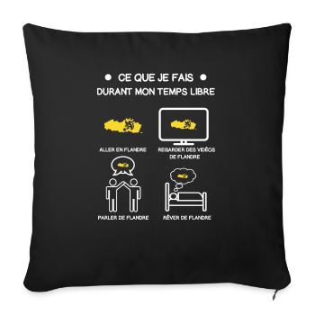 Geschenk Flandern Gratis Zeitreise - Sofakissenbezug 45 x 45 cm - Schwarz - Vorne