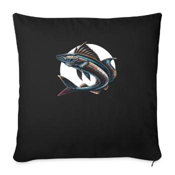 Cobia Amateur De Pêche Attrapeur De Poissons Pêcheur Pêcheur - Housse de coussin décorative 45 x 45 cm - noir - Devant