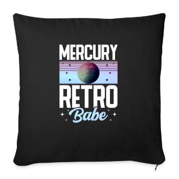 Retrograde planets Mercury retrograde - Sofa pillowcase 17,3'' x 17,3'' (45 x 45 cm) - black - Front