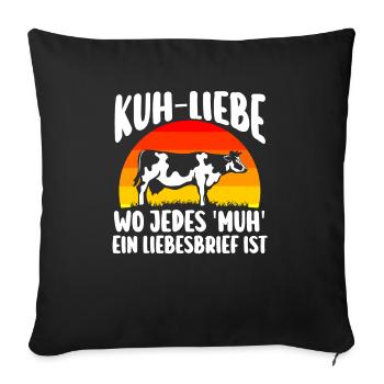 Kuh Bauer Bauernhof Kuhbauer Kühe - Sofakissenbezug 45 x 45 cm - Schwarz - Vorne
