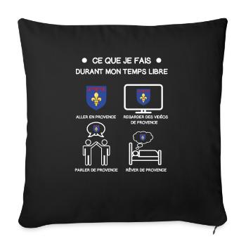 Provence gift free time travel - Sofa pillowcase 17,3'' x 17,3'' (45 x 45 cm) - black - Front