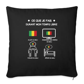 cadeau mali temps libre voyage - Housse de coussin décorative 45 x 45 cm - noir - Devant