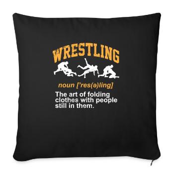 Définition de la lutte Pro Wrestler Fan Wrestling - Housse de coussin décorative 45 x 45 cm - noir - Devant