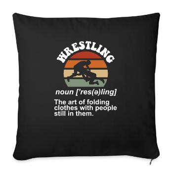Définition de la lutte Pro Wrestler Fan Wrestling - Housse de coussin décorative 45 x 45 cm - noir - Devant