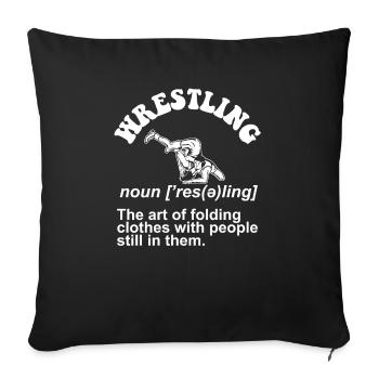 Définition de la lutte Pro Wrestler Fan Wrestling - Housse de coussin décorative 45 x 45 cm - noir - Devant