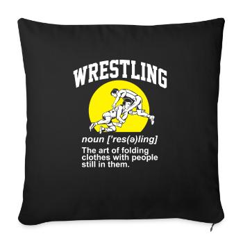 Définition de la lutte Pro Wrestler Fan Wrestling - Housse de coussin décorative 45 x 45 cm - noir - Devant