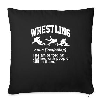 Définition de la lutte Pro Wrestler Fan Wrestling - Housse de coussin décorative 45 x 45 cm - noir - Devant