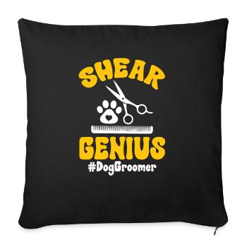 Salon de coiffure pour chiens - Housse de coussin décorative 45 x 45 cm - noir - Devant