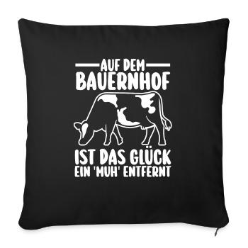 Kuh Bauer Bauernhof Kuhbauer Kühe - Sofakissenbezug 45 x 45 cm - Schwarz - Vorne