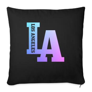 Los Angeles, California, LA - Sofa pillowcase 17,3'' x 17,3'' (45 x 45 cm) - black - Front