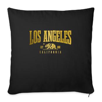 Los Angeles, California, LA - Sofa pillowcase 17,3'' x 17,3'' (45 x 45 cm) - black - Front