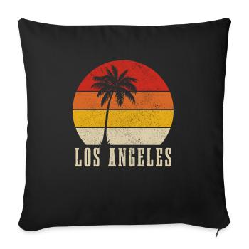 Los Angeles, California, LA - Sofa pillowcase 17,3'' x 17,3'' (45 x 45 cm) - black - Front