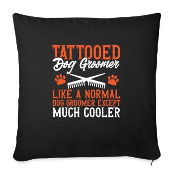 Salon de coiffure pour chiens - Housse de coussin décorative 45 x 45 cm - noir - Devant