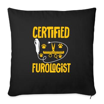 Salon de coiffure pour chiens - Housse de coussin décorative 45 x 45 cm - noir - Devant